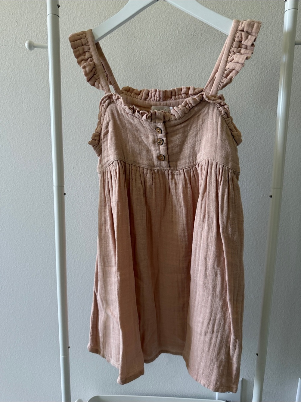 Jamie Kay Girls Sleeveless Ruffle Strap Dress in Blush Pink